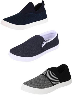 

SHOEFLY Multicolor Combo-(3)-723-757-760 Slip On Sneakers For Men(Multicolor