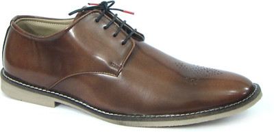 

ASM Tan Punch Brush off Synthetic Leather Shoes Derby For Men(Tan