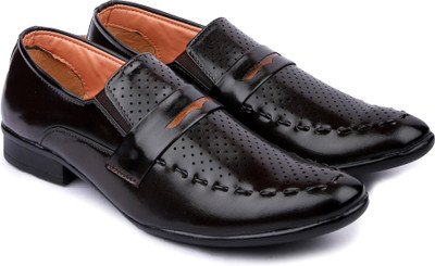 

Floxtar Men's Brown Formal Shoe Slip On For Men(Black