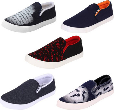 

Camfoot Multicolor Combo-(5)-486-689-723-720-462 Canvas Shoes For Men(Multicolor