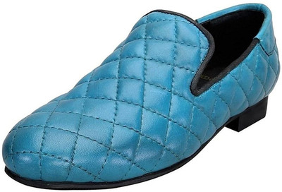 

Bare Skin Bareskin Sky Blue color Hand Finished Genuine Leather Diamond Stitched Loafer Shoes For Men Casuals For Men(Blue