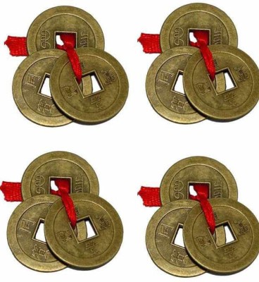 SS GALLERY SET OF 12 CHINESE FENGSHUI LUCKY COINS FOR WEALTH AND GOOD LUCK SR33 Decorative Showpiece  -  4 cm(Plastic, Copper)
