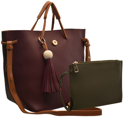 

TAP FASHION Women Casual Maroon, Green PU Sling Bag, Green;maroon