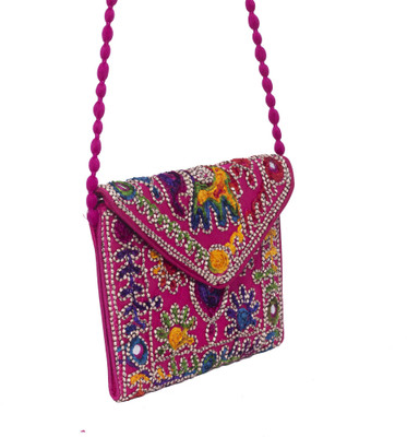 Stylo Villa Women Casual Pink Jute Sling Bag