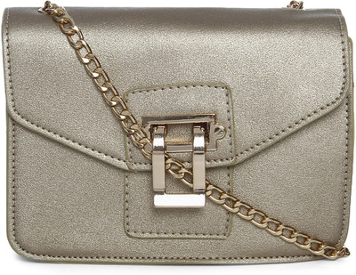 

Kazo Women Evening/Party Gold PU Sling Bag