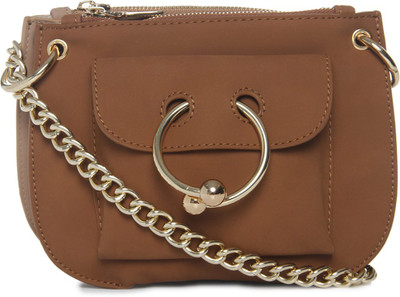 

Kazo Women Evening/Party Brown PU Sling Bag