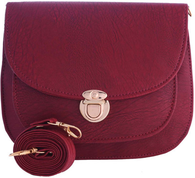 

Fristo Women Maroon PU Sling Bag