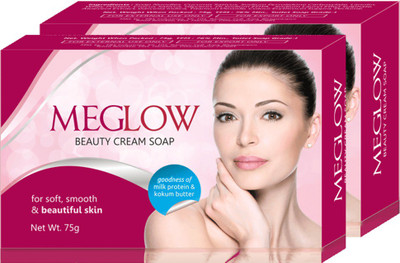 

Meglow Beauty Cream Soap for smooth & Soft Skin(75gm each)-[Pack of 2](150 g, Pack of 2)