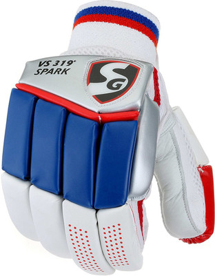 

SG VS319 Spark Batting Gloves (Boys, White, Blue, Silver), Blue;white
