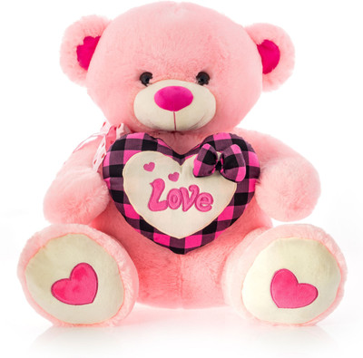 

Dimpy Stuff Dimpy Bear W/Heart Love Emb. Pink - 50 cm(Multicolor)