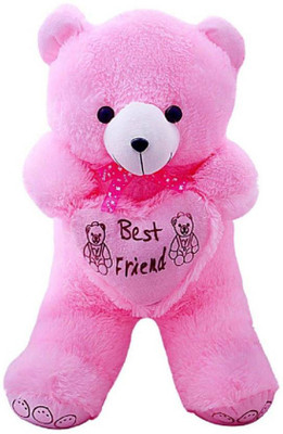 

Fun & Joy Nicely Created Silk Fur & Soft Teddy Bear Being Heart ( Best Friend ) - 60 cm(Light Pink)