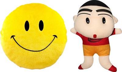 

MTC Smile Cushion (32cm)Combo With Shinchan (40cm) Stuffed Toy - 40 cm(Yellow)