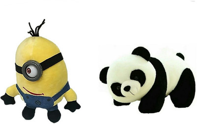

soniya Enterprises minion-20cm and panda - 30 cm(Multicolor)