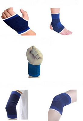Trendmakerz Firm Compression Support Pack of 5 Wrist Knee Palm, Elbow & Ankle Support(Blue