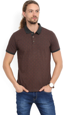 Buy WROGN Printed Men Polo Neck Orange, Grey T-Shirt on Flipkart