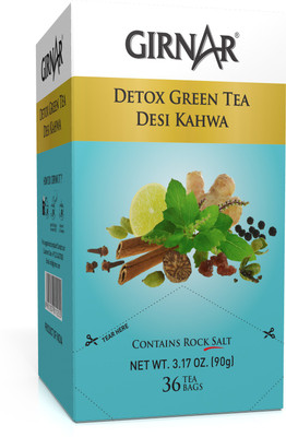 

Girnar Tea Tea Detox / Desi Kahwa (36 Tea Bags) Herbs, Spices Green Tea Bags Box(36 Bags)