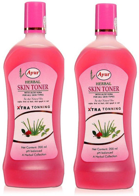 

Ayur Herbals Skin Toner With Aloe Vera (Pack of 2)(400 ml)