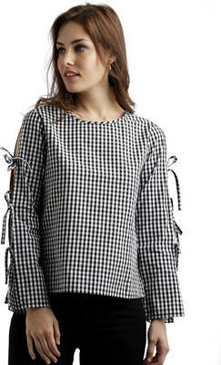 Miss Chase Casual Full Sleeve Checkered Women Multicolor Top