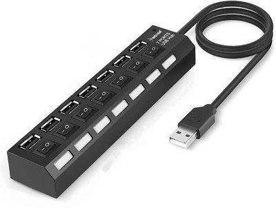 

Blendia HIGH QUALITY USB 2.0 7 PORT CHARGER 480 MBPS USB HUB USB 2.0 7 PORT HUB USB Charger(Black)
