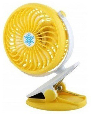 

techdeal Clip 360 Degree Rotate Rechargeable Handy Mini (Yellow) USB Fan(Yellow)