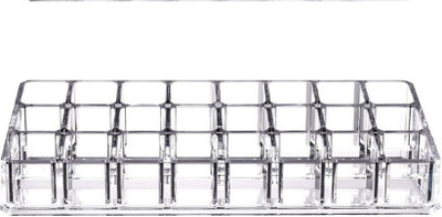 

WDS 24 Compartment Cosmetic Lipstick Brush Organizer Makeup Holder Acrylic Case Organizer Vanity Box (Clear Transparent) Makeup Vanity Box(Transparent)
