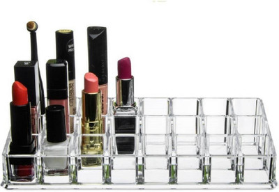 

WDS Acrylic Lipstick, Nail Polish & Makeup Organizer With 24 Compartment (Transparent) Lipstick & Makeup storage and organizer Vanity Box (Transparent) Makeup Vanity Box(Transparent)