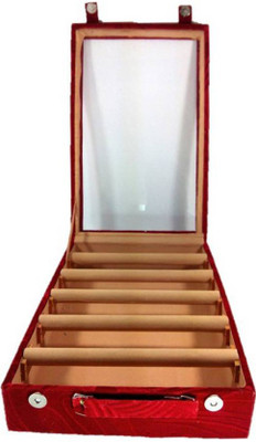 

Aavni transparent 6 rod bangle box Made from Ply Wood and Velvet. Size (in cm) - LxBxH - 28.5x22.5x9. Rod Size (in cm) - 21 Beautiful Trendy holder lasts for years. Perfect for gifting. Buyers please note actual Color may differ due to different monitor r