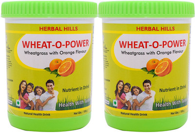 

Herbal Hills Wheat-O-Power Wheatgrass Powder with Orange Flavour 100gms (Pack of 2) 100% pure with natural macro and micro nutrients(200)