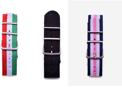 

Watch Me Make Your Own Watch By Watch Me- NATO Multicolored Straps (ONLY Straps)-MYOW COLLECTION (All Straps in this collection-22 mm except Military Green Strap -20 mm) ch-it-bk-buwpk 22 mm Nato Nylon Stylish trendy Strap Combos Watch Strap(Multicolor)