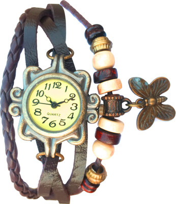 

SPINOZA 01S001 rakhi collation butterfly brown leather belt attractive vintage watch for women Watch - For Girls