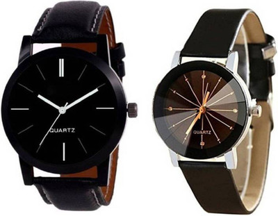 

KNACK KNG798 latest leather belt couple watch combo for - Men and Women Watch - For Men & Women