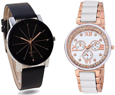 

Talgo TGCRYMENMINAWH Analog Black Round Dial Black Leather Strap And White Round Dial White Gold Metal Strap (Combo of 2) Watch - For Boys & Girls