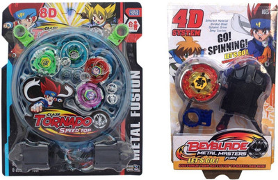 

Civil Power pack Awesome Intensible Beyblade 4D/8D with stadium 3 launcher-pack of 2(Multicolor)