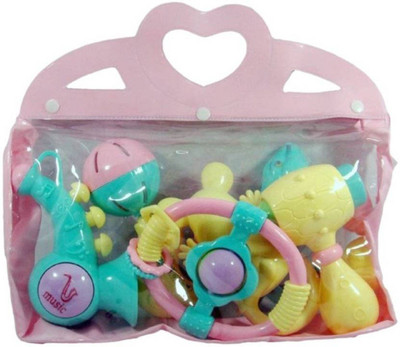 

Must Visit Non Toxic Muilty Colour Rattle Set of 6 for Baby Kids With Designer Carry Bag Rattle(Multicolor)