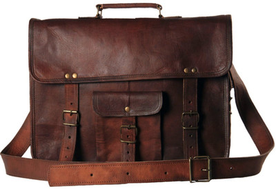 STYLOLEATHERBAGS Leather Messenger Bag Leather Office College Bag Messenger Bag(Brown, 15 inch)