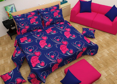 

Astra 150 TC Polycotton Double Floral Bedsheet(Pack of 1, Pink)