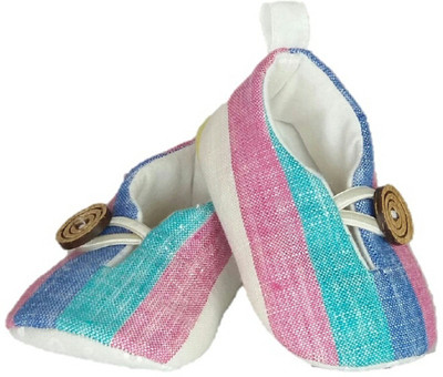 

ivee Anti-skid Multicolor stripe booties for 12 to 18 months baby Booties(Toe to Heel Length - 15 cm Pink)