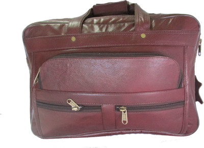 

iDODO Genuine Leather Large Briefcase - For Men & Women(Cherry Red)