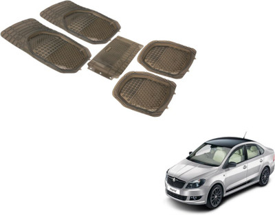Auto Hub PVC (Polyvinyl Chloride) Standard Mat For  Skoda Rapid(Grey)