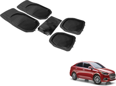 Auto Hub PVC (Polyvinyl Chloride) Standard Mat For  Hyundai Verna(Black)