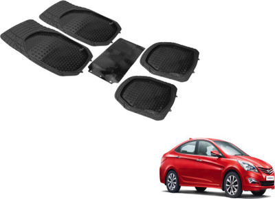 Auto Hub PVC (Polyvinyl Chloride) Standard Mat For  Hyundai Verna Fluidic(Black)