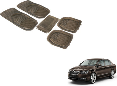 Auto Hub PVC (Polyvinyl Chloride) Standard Mat For  Skoda Superb(Grey)