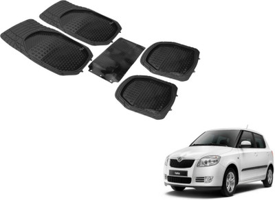 Auto Hub PVC (Polyvinyl Chloride) Standard Mat For  Skoda Fabia(Black)