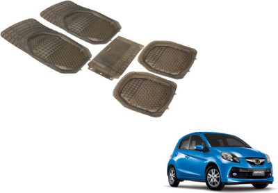 Auto Hub PVC (Polyvinyl Chloride) Standard Mat For  Honda Brio(Grey)