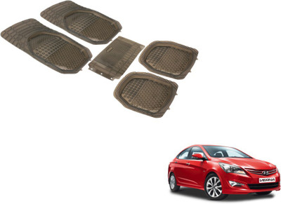 Auto Hub PVC (Polyvinyl Chloride) Standard Mat For  Hyundai Verna(Grey)