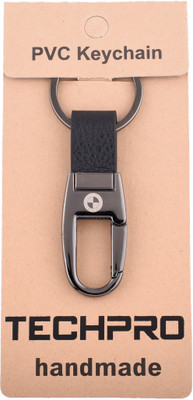 

Techpro Black Leatherite with Black metal BMW Locking Key Chain(Multicolor)