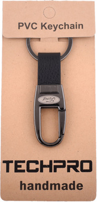 

Techpro Black Leatherite with Black metal Ford Locking Key Chain(Multicolor)