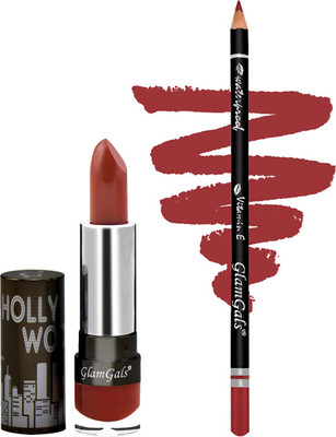 

GlamGals Buy High Definition Lipstick Cream finish 3.5gm & Get Lip Liner Pencil(Set of 1)
