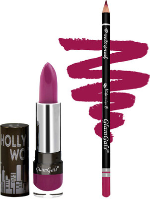 

GlamGals Buy High Definition Lipstick Cream finish 3.5gm & Get Lip Liner Pencil(Set of 1)