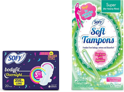 

Sofy Bodyfit Overnight Pad, Soft Tampons(Set of 2)